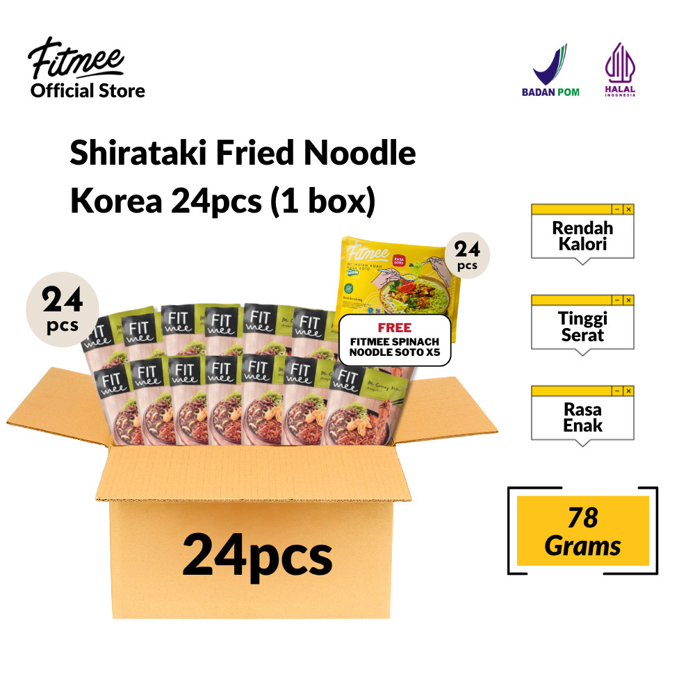 

Fitmee Mie Instan Shirataki Goreng Korea 24 Pcs FREE Bayam Soto 24 Pcs
