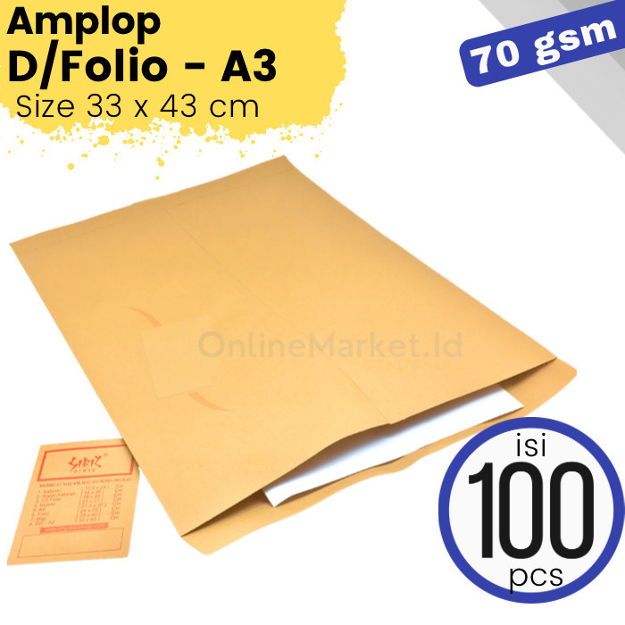 

Amplop Coklat D/Folio A3isi 100lbr