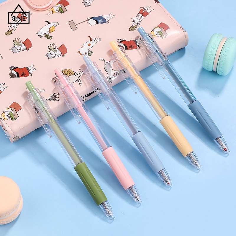 

COD❤️Pena Air Tipe Dorong Buram Transparan 0.5mm Pena Karbon Peluru Pena Gel Siswa Kreatif