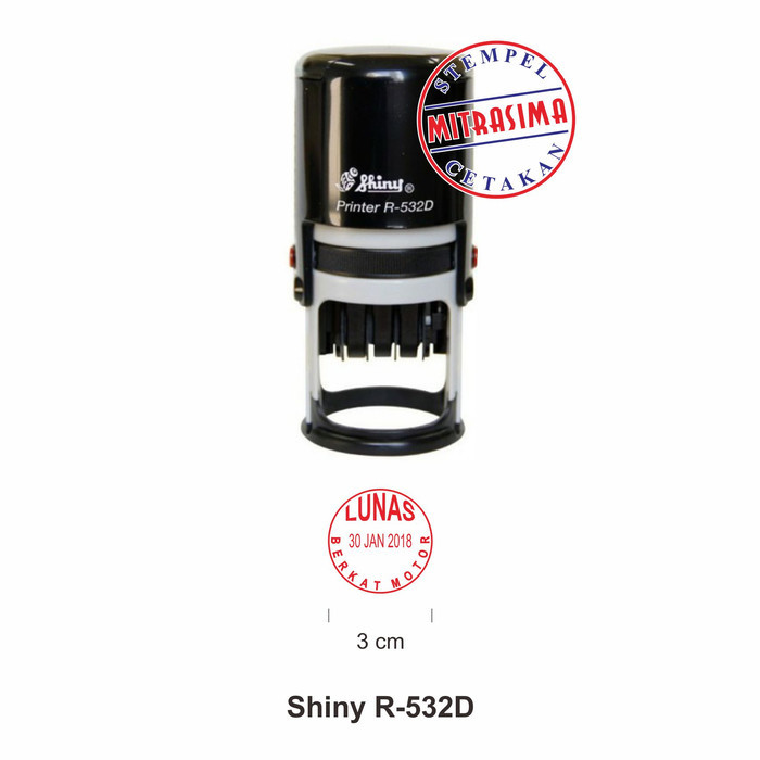 

Stempel Shiny custom bentuk bulat dengan Tanggal ditengah - Shiny R-532D