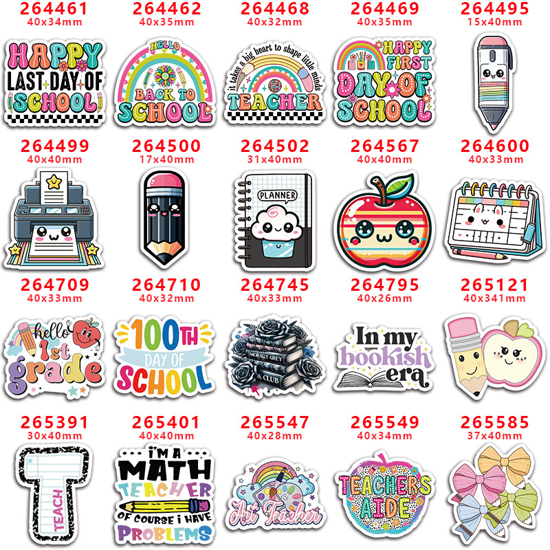 

10pcs/lot Back to school Acrylic Flatback Planar Resins DIY Gift Crafts Jewelry Accessories PR264461