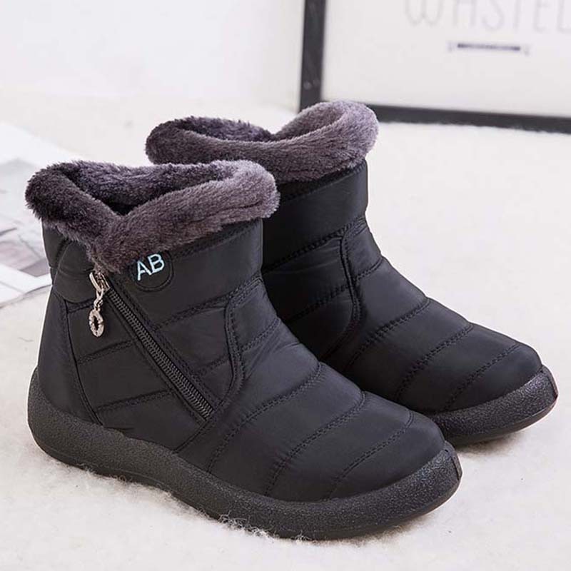 Snow Boots Woman Flat Women Shoes Zipper Woman Shoes 2025 Trend Mid Women's High Boots Waterproof Ne
