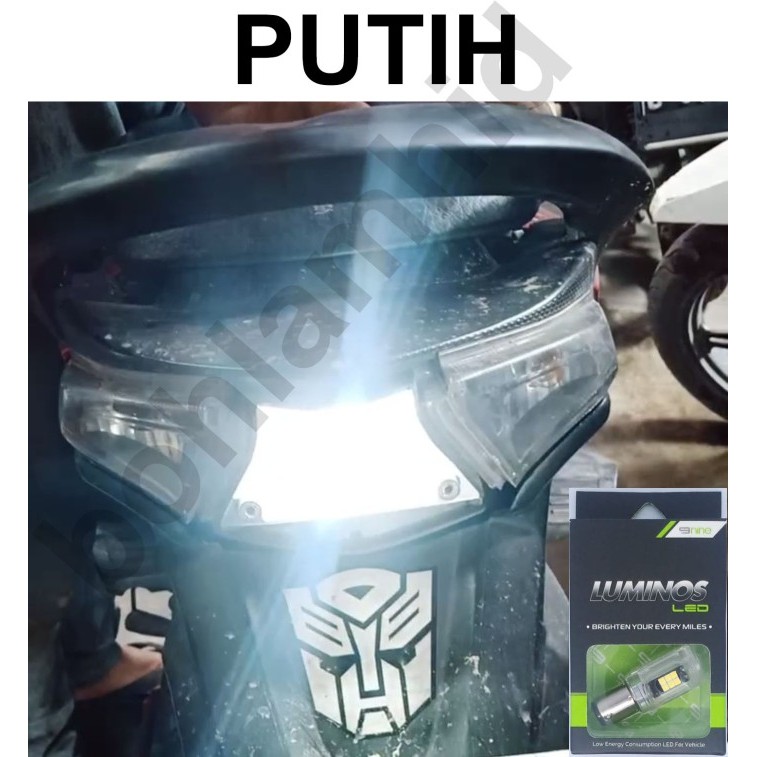 ORIGINAL Lampu LED Stop Rem Motor GS1 S25 LUMINOS Bayonet 16titik Tidak Kedip - Putih