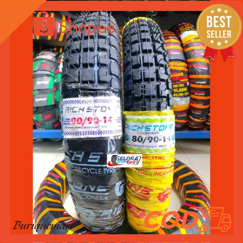 Terbaru sepasang ban matic trail tubeles 80/90-14 dan 90/90-14 ban honda beat vario mio spin fino sp