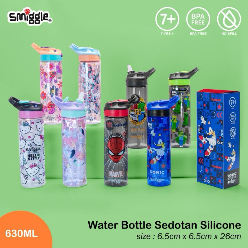 TD42C SMIGGLE Botol Air Minum Anak Sedotan silicone 630ml SM446702 BPAFREE 2183 -2196