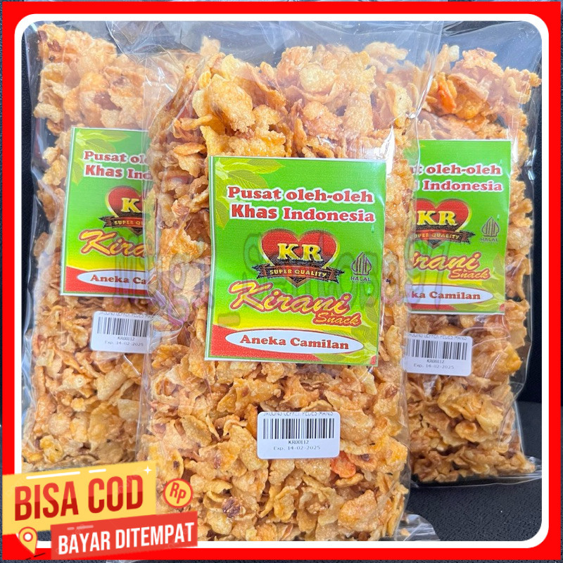 

Keripik Jagung Geprek Gurih Pedas Manis