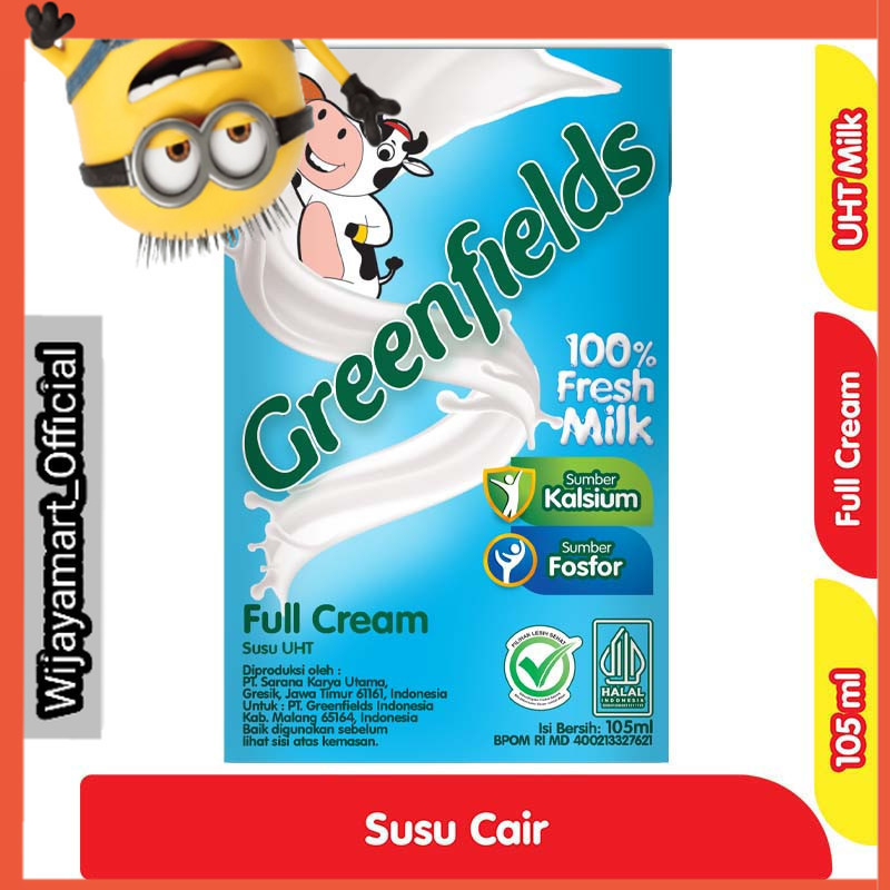 

Greenfields Susu UHT Full Cream Kotak 105 ml
