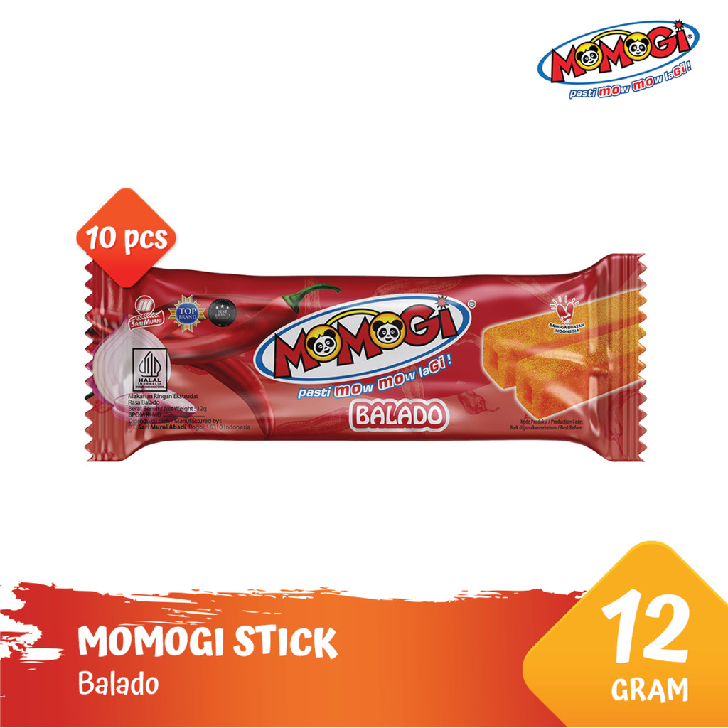 

Momogi Stick Snack Makanan Ringan 12gr - Balado [1 Box @ 10 Pcs]