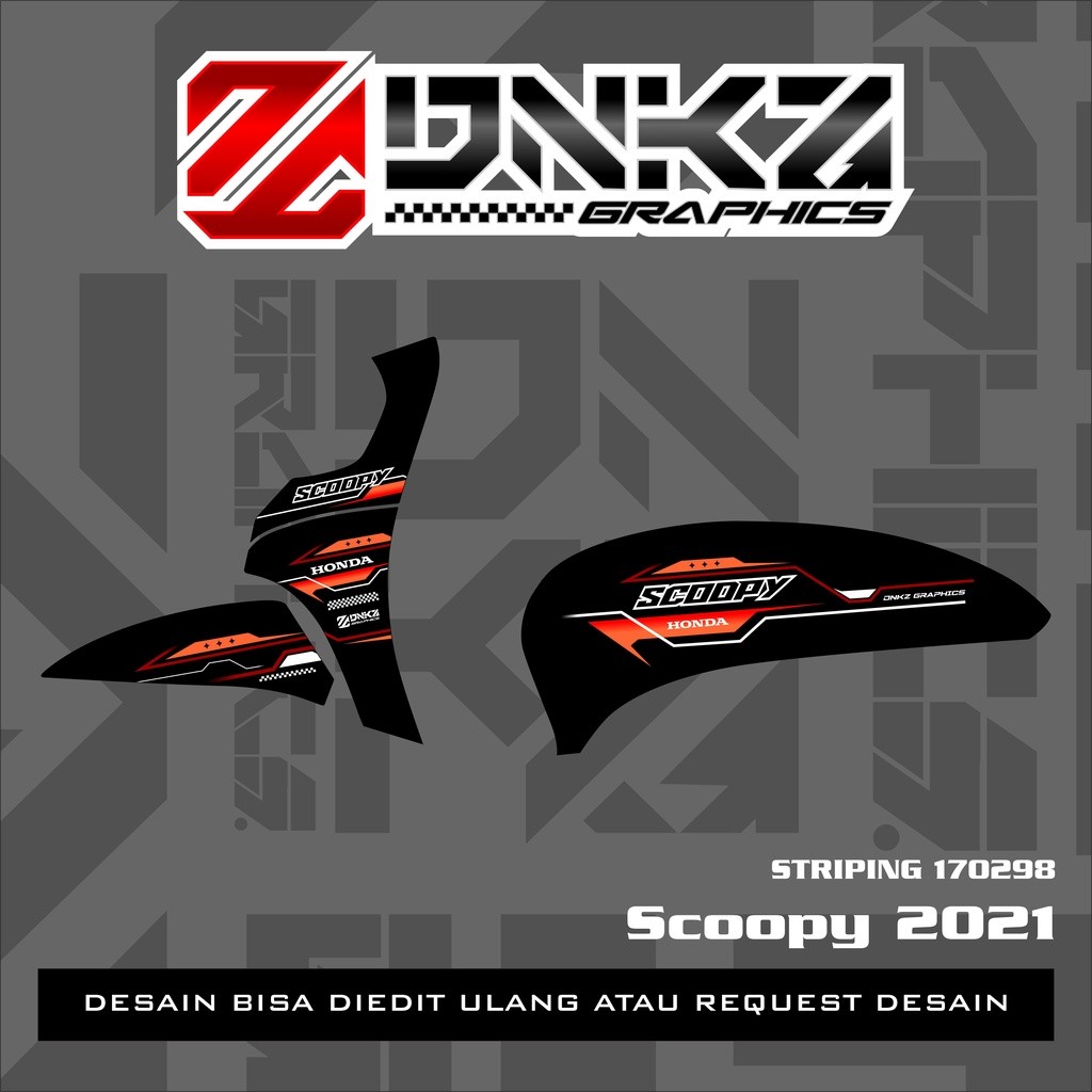 Stiker Scoopy New 2021 Decal Striping Scoopy 2021 Premium Racing ST170298
