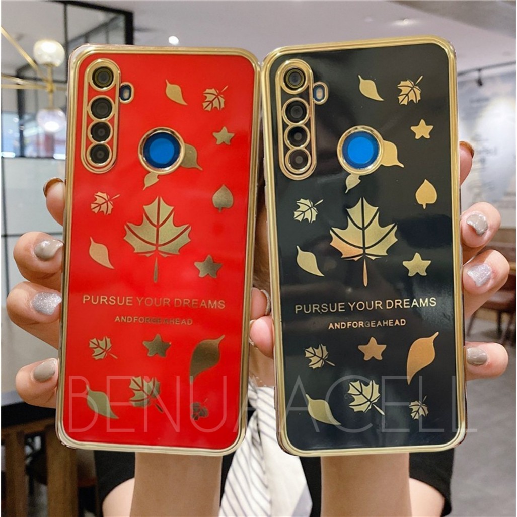 CASE SILIKON PLATING MAPLE LEAF FOR OPPO A16 A16E A16K A16S A15 A15S A12 A11K A1K A39 A37 A36 A3S A5