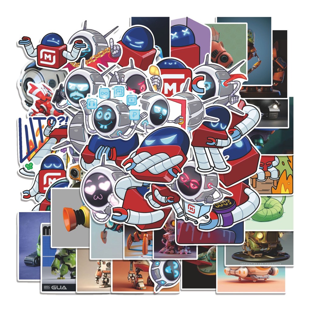 

COD 50 Pcs Stiker Robot M-300 Lucu Anti Air Untuk Dekorasi Notebook Sepeda Skateboard Handphone