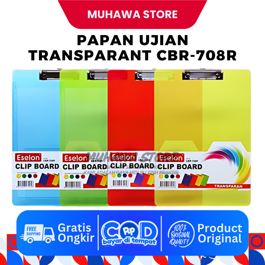 

PAPAN UJIAN ESELON CBR-701R Clipboard Eselon Transparant Anti Pecah/Clipboard Eselon