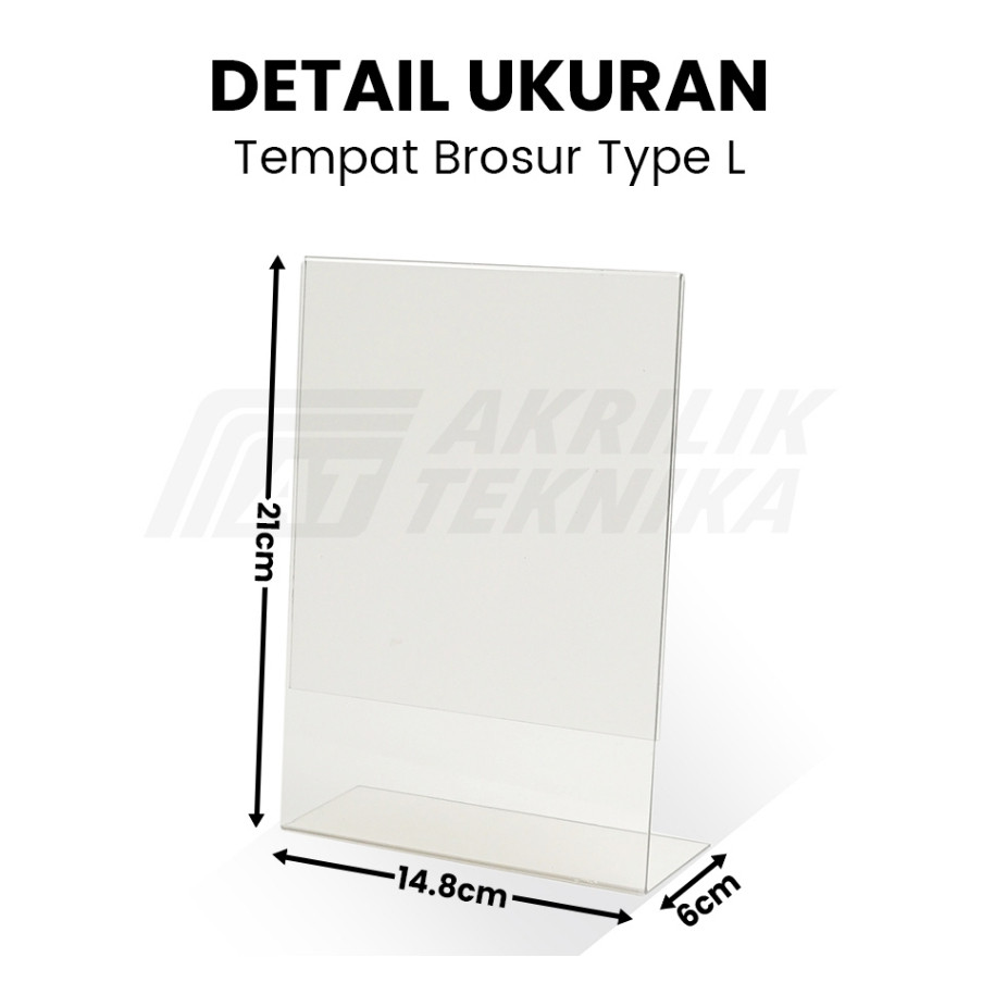 

Holder Brosur A5 | Acrylic QRIS Barcode | Akrilik Tent Card Tipe L (Portrait)