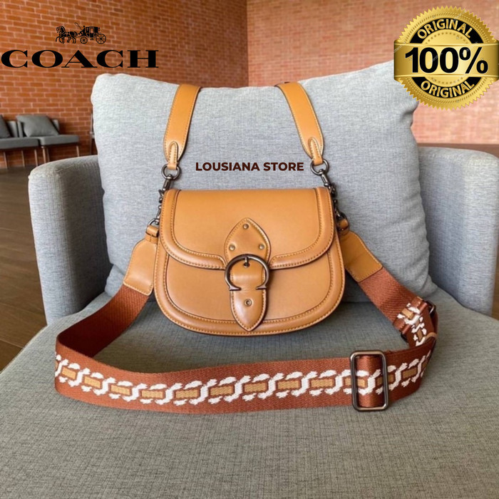 Coach Beat Crossbody Bag Fine Grain Leather Brown