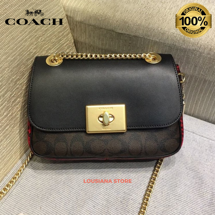 COACH CASSIDY CROSSBODY IN SIGNATURE CANVAS BROWN BLACK