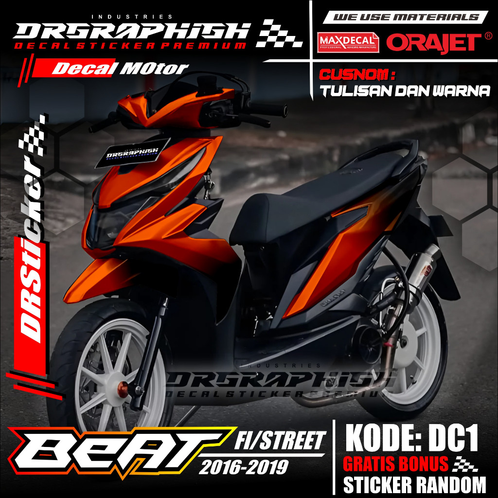 K78 Decal Beat Fi Esp Street Decal Beat Tahun 2016 2017 2018 Desain Simple Polos