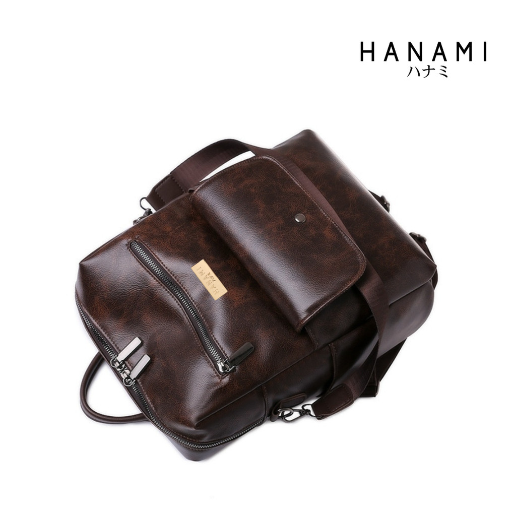 Premium Hanami Tas Ransel Wanita Kulit Backpack Premium Coklat Besar Andrea Kuliah Kerja Branded