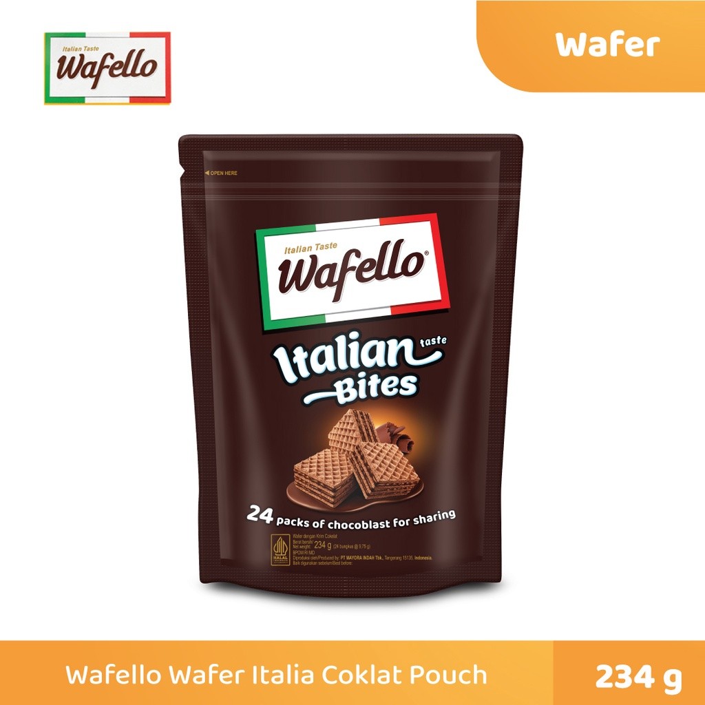 

Wafello Wafer Italia Coklat Pouch Festive