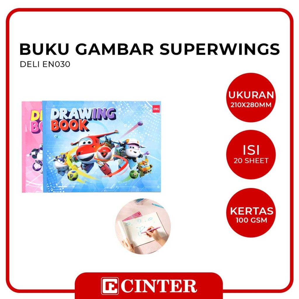 

BOBOMART X DELI - BUKU GAMBAR EN030 UKURAN 210 MM x 280 MM EDISI SUPER WINGS