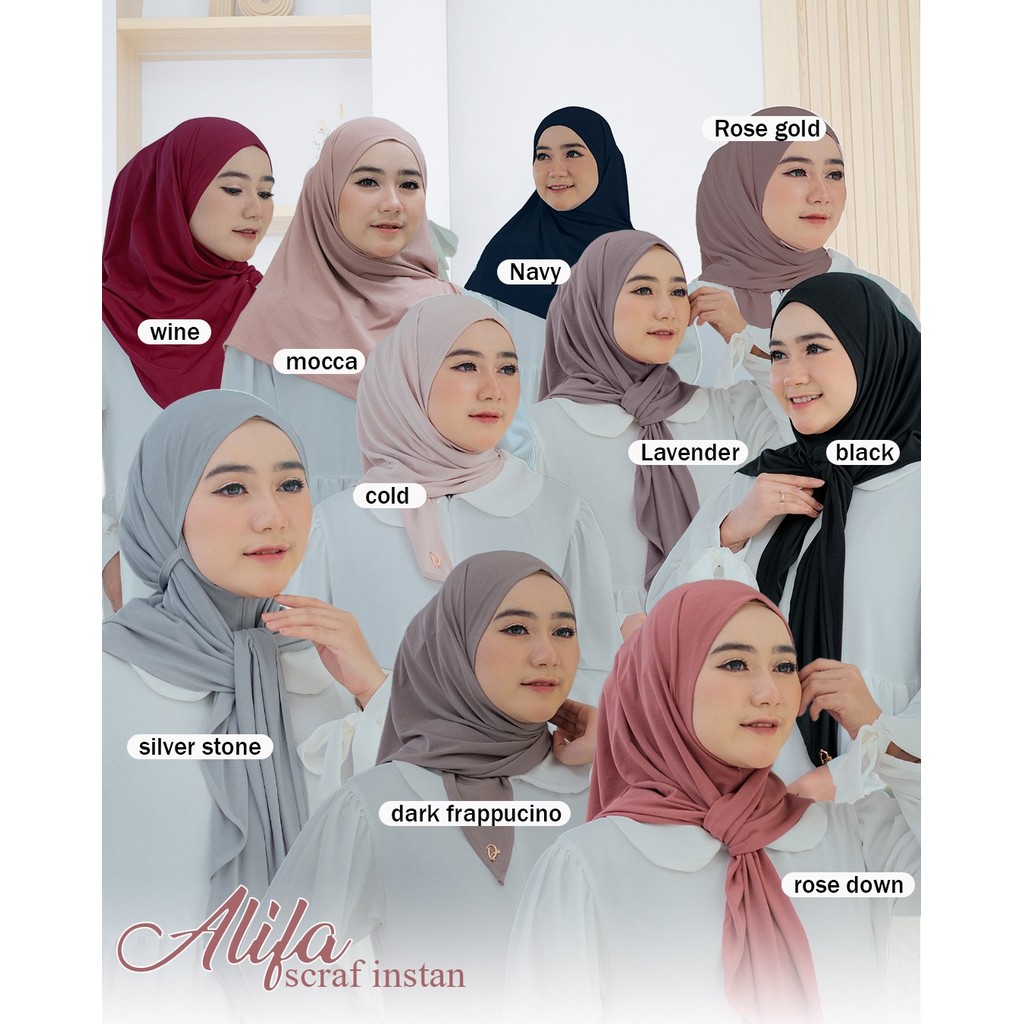 DZEERA - ALIFA INSTAN SCARF / Hijab Instan Segitiga Jersey Premium / Hijab Segitiga Instan