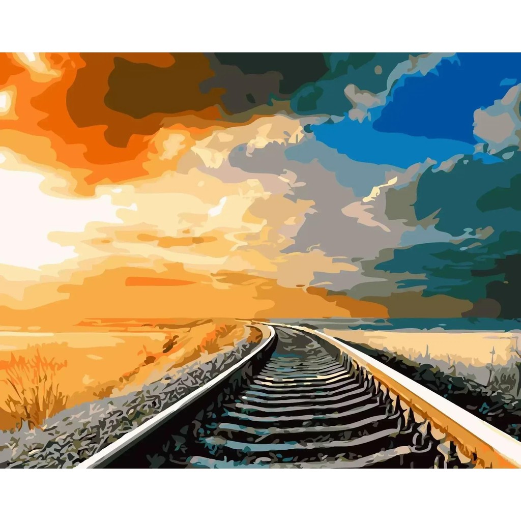 

23864-Tulip diy digital acrylic flower painting explosion hand-filled landscape painting