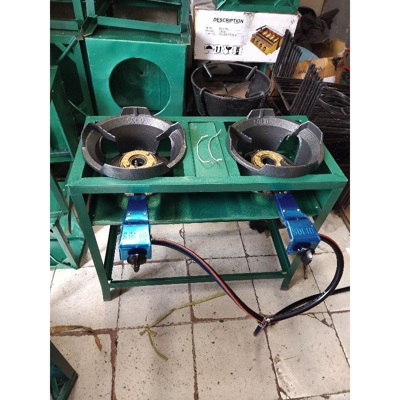 SARS05 kompor gas api besar 2 tungku merek solid kompor gas high pressure dan tekan tinggi kompor se
