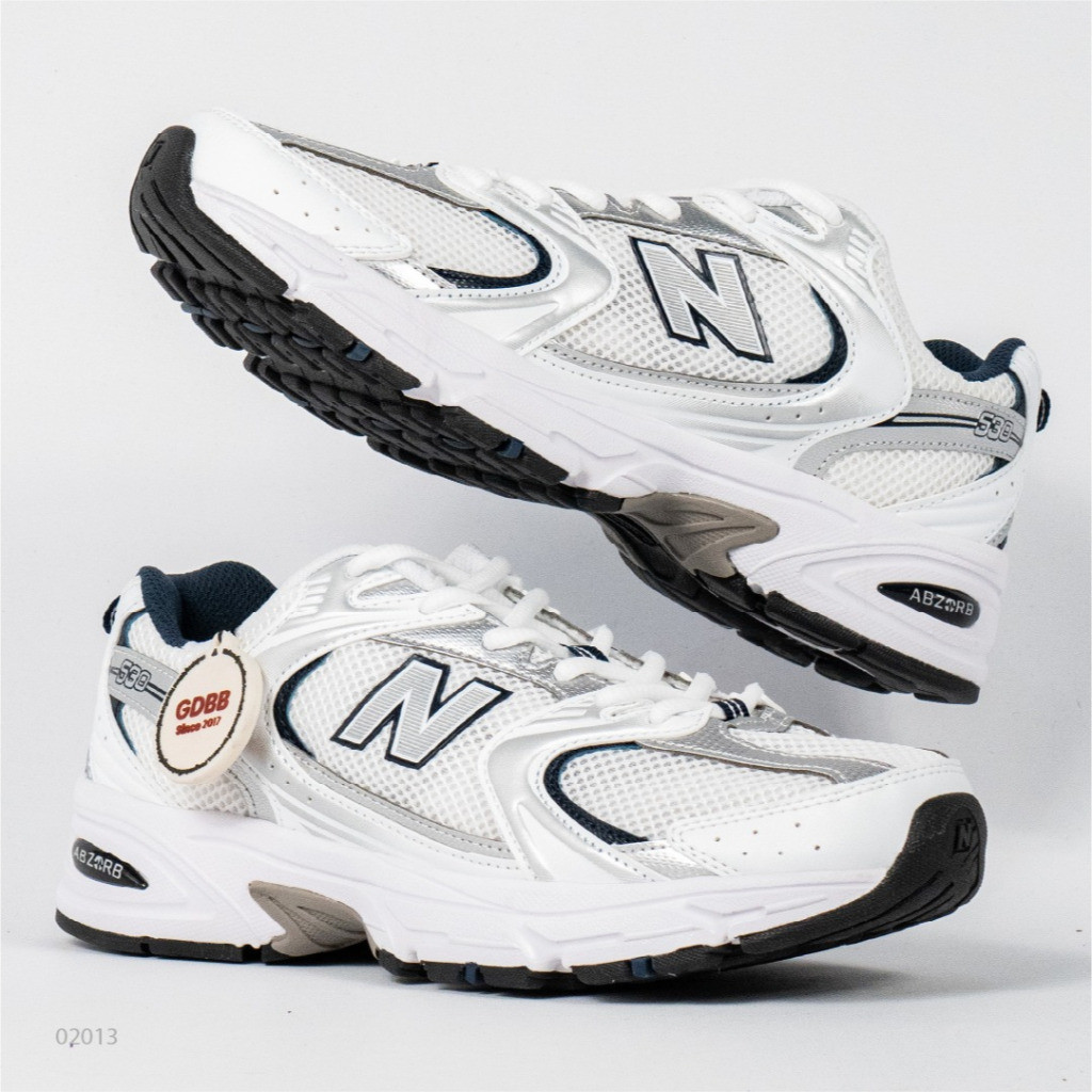 Sepatu New Balance NB 530 White Silver Navy Indigo Sneakers Authentic