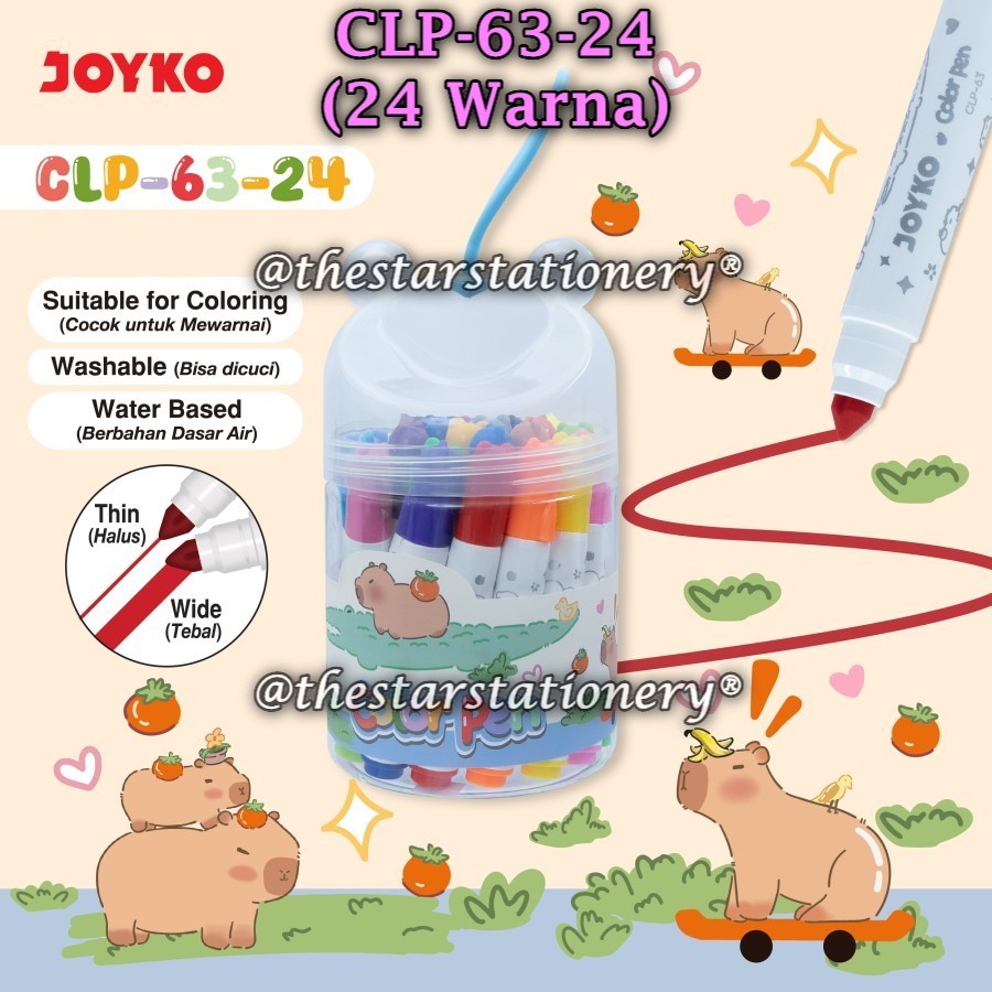 

(1 Set Isi 24 Warna) GROSIR Color Pen JOYKO CLP-063-24 / Color Pen Pulpen Pena Warna Joyko CLP-63