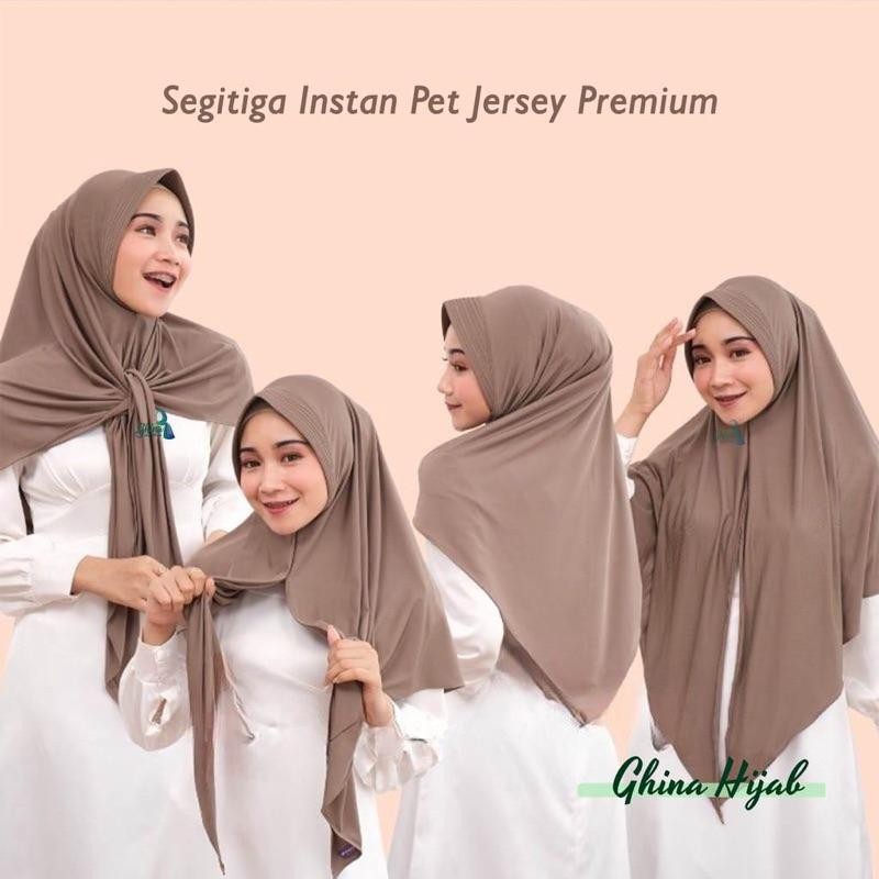 Aqila Hijab Segitiga Instan PED Antem / Kerudung Segitiga Dewasa Instan Panjang Muslim tidak licin b
