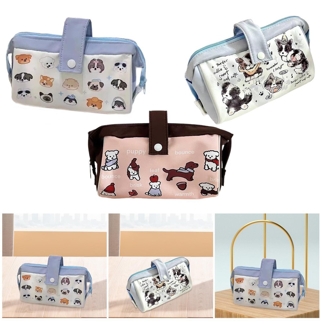 

Dog Pencil Case Stationery Organizer Large Capacity Pen Marker Holder Cartoon Puppy Pen Makeup Bag Stationery Bag for Girls Kids