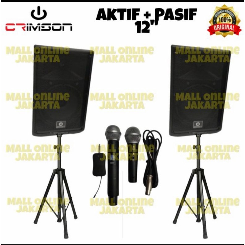 Speaker Aktif Pasif 12inch Crimson stage 12 aktiv pasiv stage 12