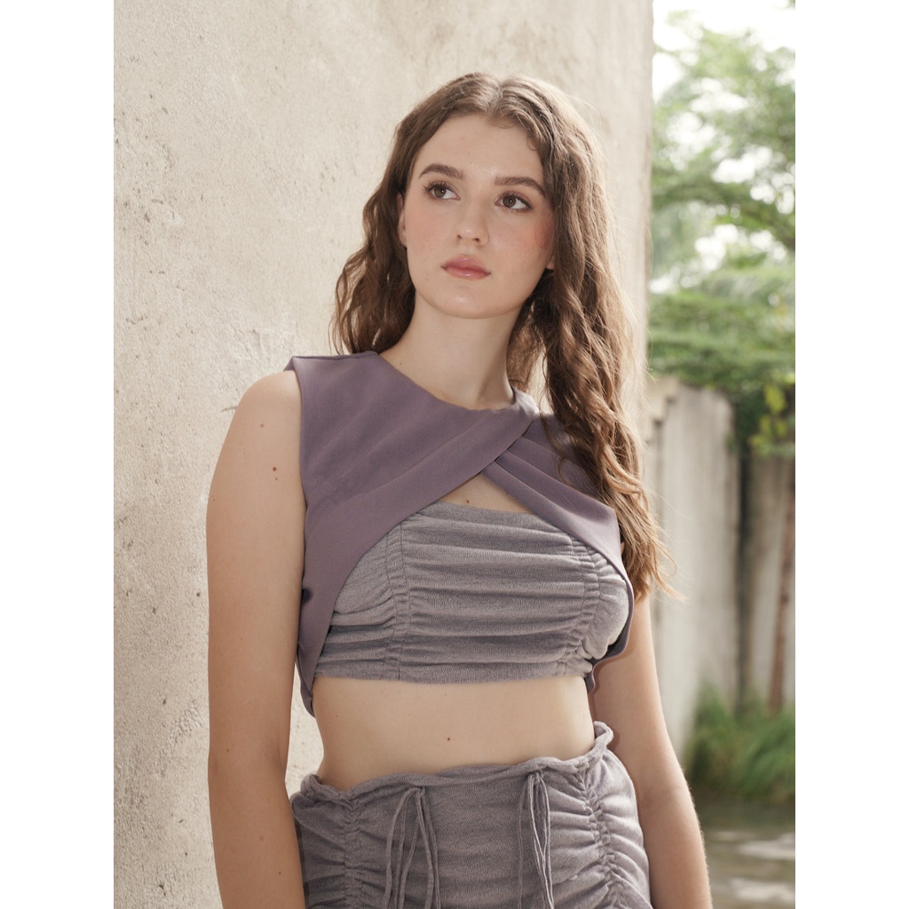 WATT Hybrid Ladies Top - Purple Grey