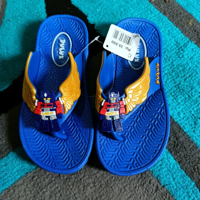 Sandal Jepit Anak Laki-Laki Karakter Robot dulux CQ 051 Ukuran 30-35 - Hitam, 30
