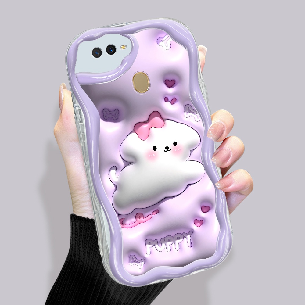 Casing Hp Untuk OPPO A12 A7 A5S A12S Phone Case Softcase Cute Cartoon Cloud Puppy Rabbit Love Heart 