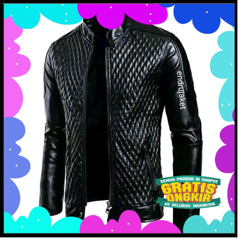 jaket  kulit sintetis pria/jaket biker's/ Underground