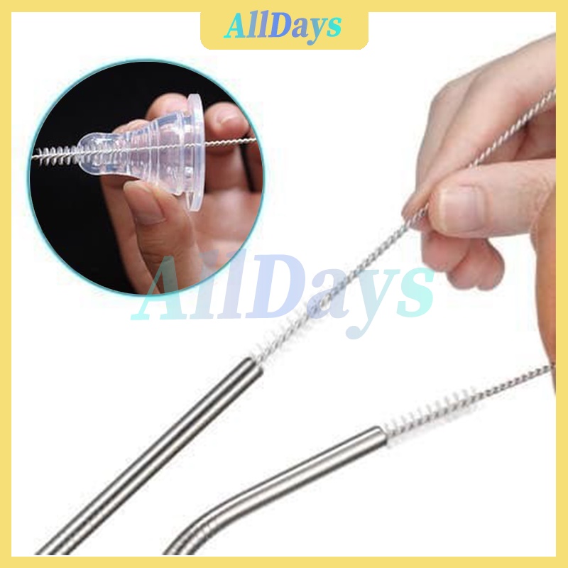 SIKAT PEMBERSIH SEDOTAN STAINLESS STEEL BRUSH STRAW STAIN LESS BENGKOK LURUS SIKAT SEDOTAN