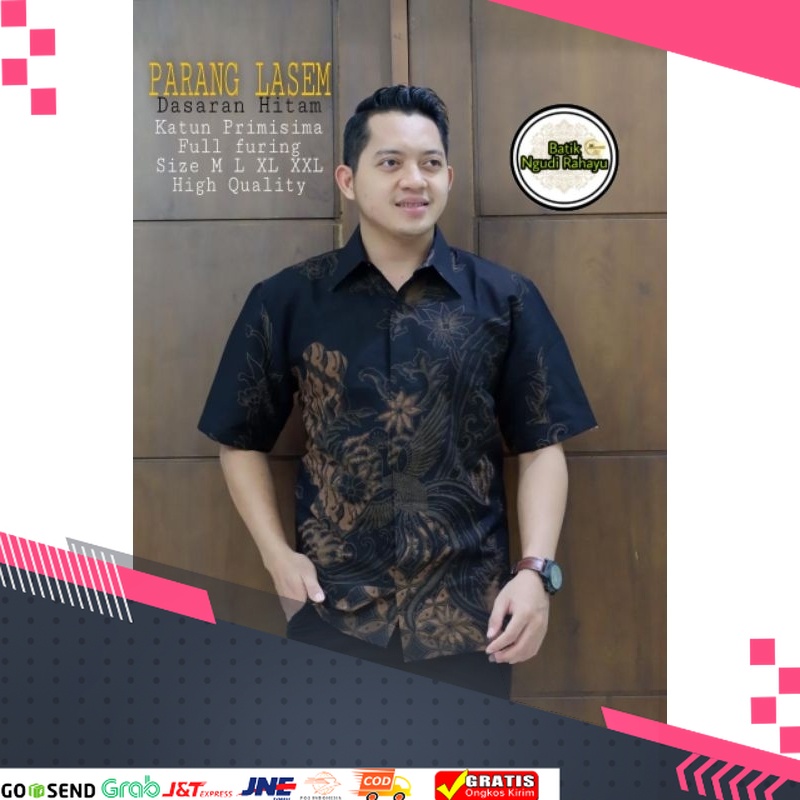 TREND BATIK MASA KINI DESAIN BARU HARGA MURAH /Hem Atasan Kemeja Baju Batik Pria Cowok Laki Laki Sli