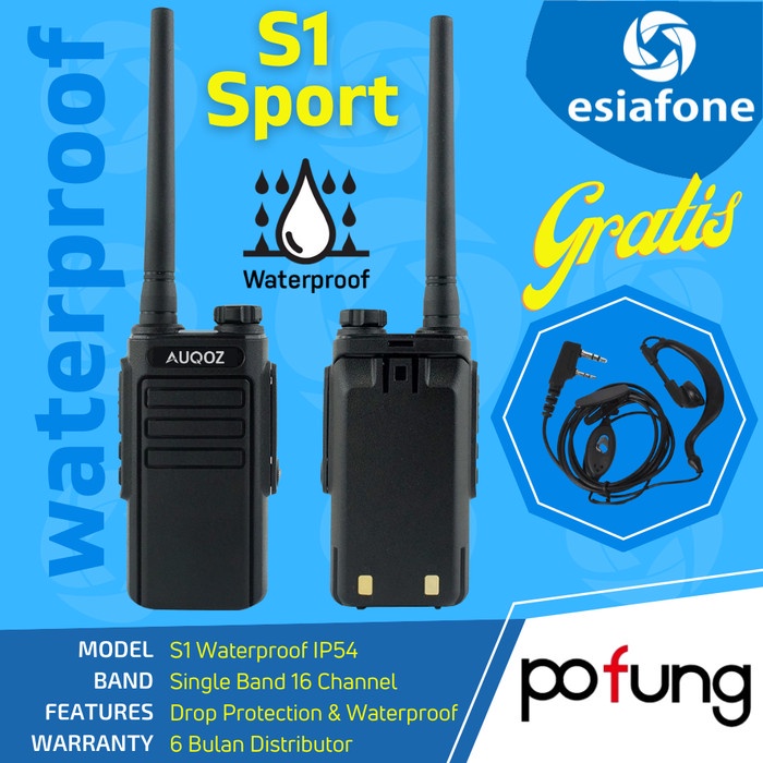 AUQOZ S1 Sport Handy Talky - HT A1 Waterproof Alt Pofung 888s Scom Pro