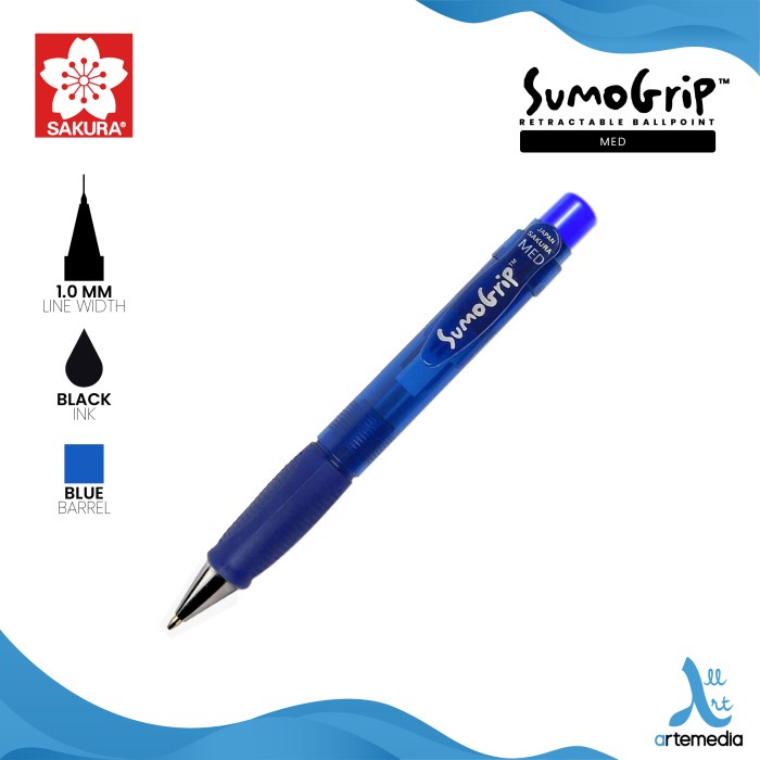 

Pulpen Sakura Sumogrip Big Barrel Retractable Ballpoint Bolpen - BLUE