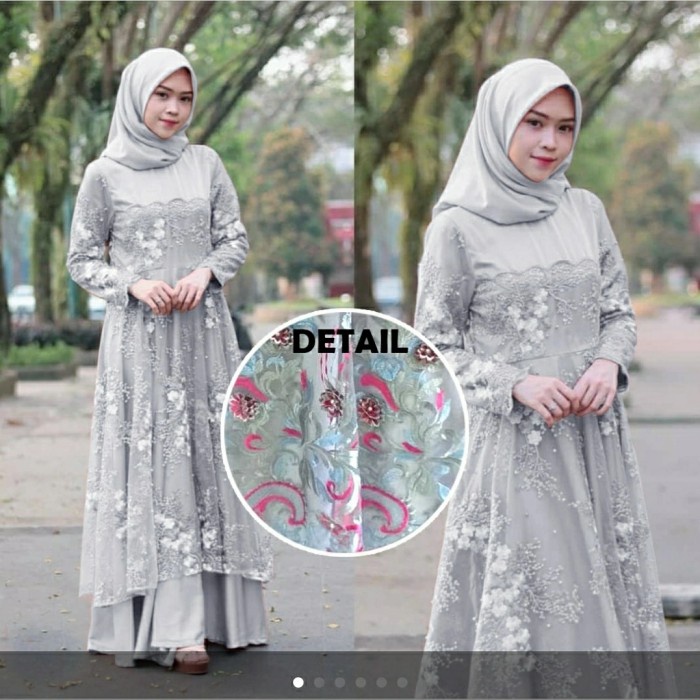 Gamis Maxi Wanita LD 110 Dress Panjang Baju Pesta Terbaru Kekinian   Roberto Kokumi