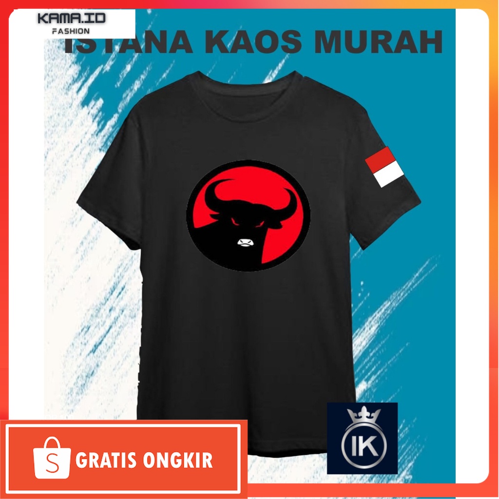 Kaos Kekinian / KAOS PARTAI BANTENG PDIP BESAR BENDERA/KAOS INDONESIA