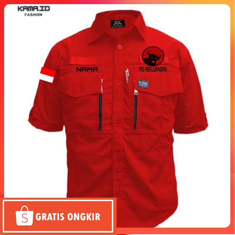 Kaos Kekinian / KEMEJA PDI W-TEX/KEMEJA PARTAI PDI /KEMEJA PRIA