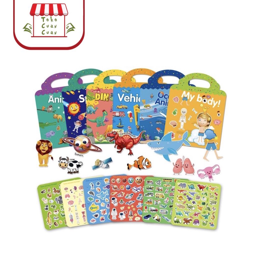 TCC REUSABLE Sticker Book / Buku Edukasi / Buku stiker anak / buku anak