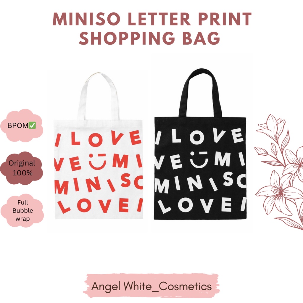 MINISO LETTER PRINT SHOPPING BAG