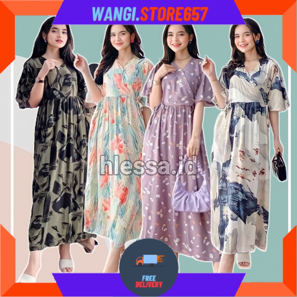 BAJU KOMBOR MAMAH MUDA OVERSIZE KEKINIAN MOTIF CANTIK / BAJU DASTER DRESS KIMONO PIYAMA KAREEN SERUT