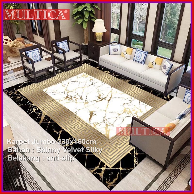 MULTICA COD KARPET LANTAI JUMBO RUANG TAMU POLIYSTER SILK KARPET MENGKILAP 160X230 AMBAL RUANG TAMU