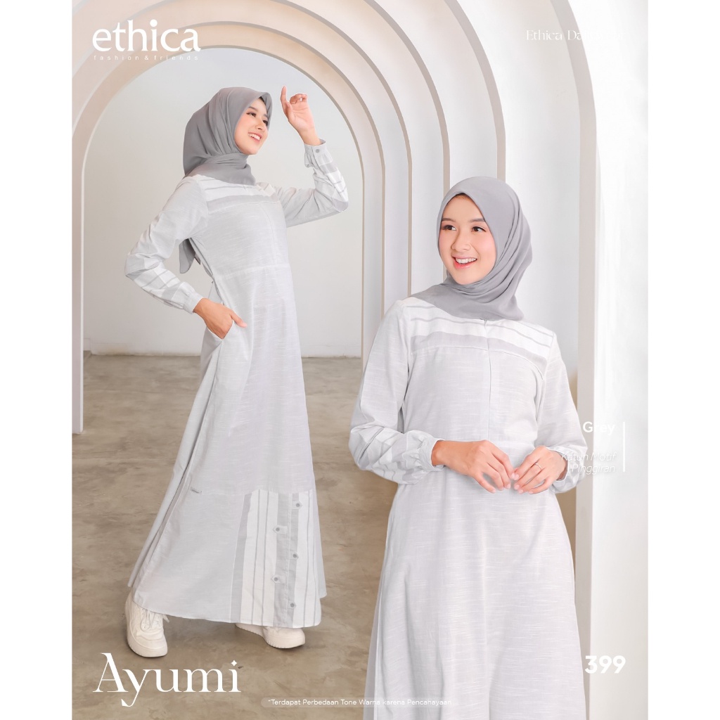DRESS ONLY ETHICA ORIGINAL AYUMI 399 BLUE AYUMI 399 GREY AYUMI 399 KHAKI AYUMI 399 RED GAMIS DEWASA 