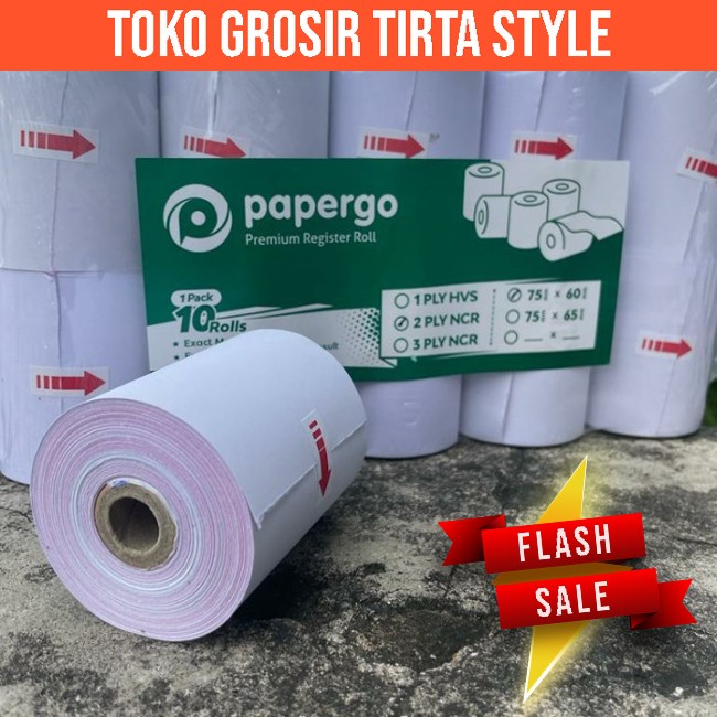 

TS 15 Kertas Struck Kasir 2 Ply Ukuran 75 x 65 cm Harga Discount TIRTA