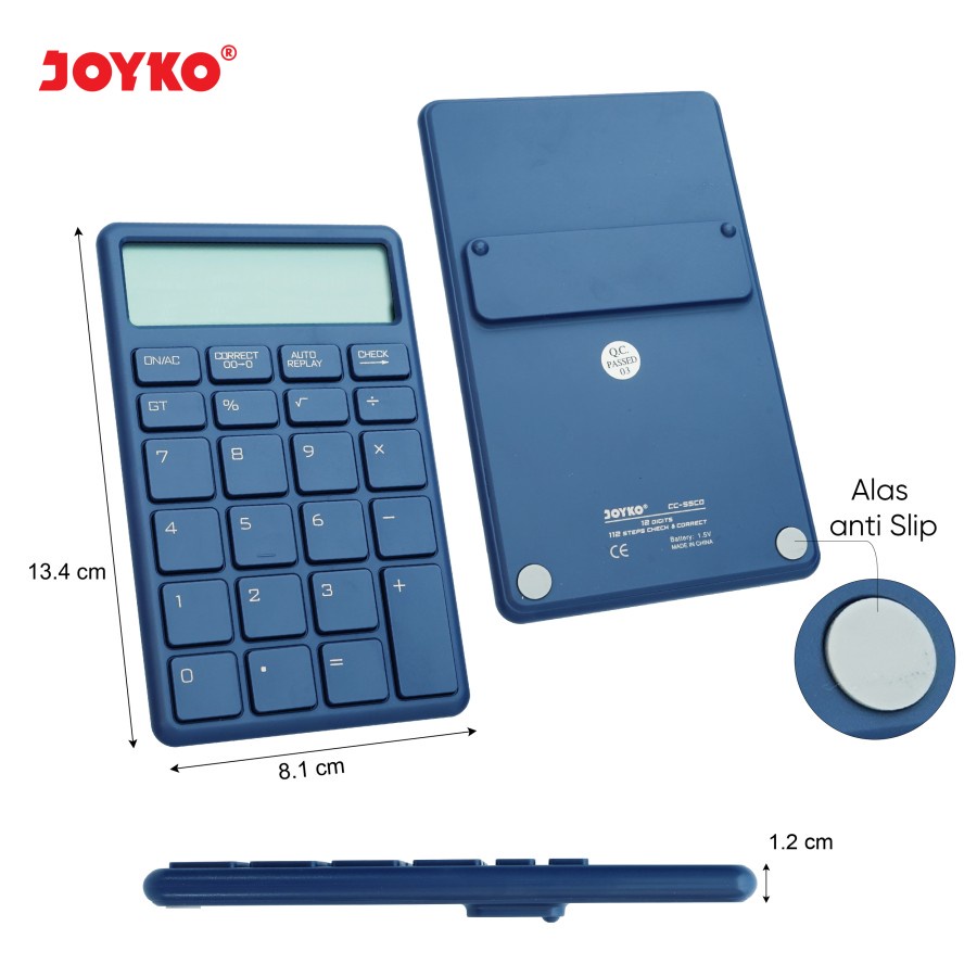 

HJK Kalkulator JOYKO CC 55CO - Calculator Check & Correct Cek Ulang 12 Digit Color