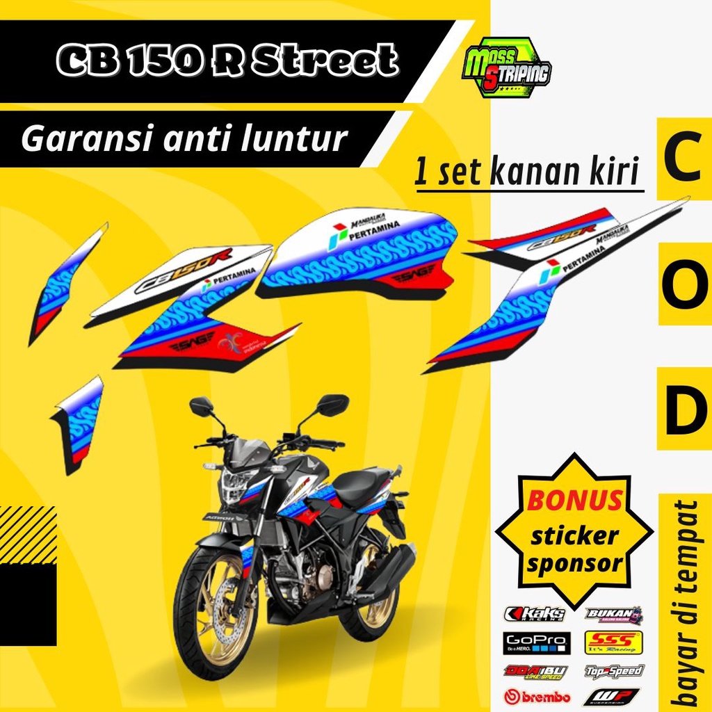 Striping Stiker Lis decal CB150 R street cb 150 r semi fullbody mandalika